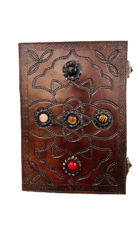 OVERDOSE Hand Embossed Stone Leather Journal - Handmade Antique Stone Journal For Students & Office For Men And Women Diary Sketchbook Drawing Notebook - Size 7 X 10 Inches | 17 X 25 cm | A4 von OVERDOSE