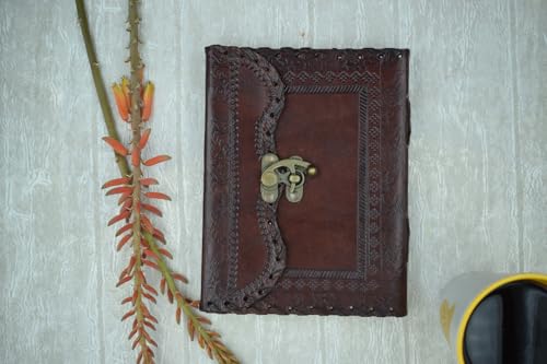 OVERDOSE Handgemachtes Leder Journal Reisetagebuch Schreib journal Organizer planer Tagebuch Size 6x8 inches (MEHRAB) von OVERDOSE