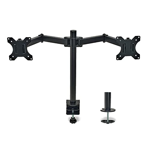 OVERMUST Doppelarm für Monitor für 13-32 Zoll -Bildschirme - Höhenverstellbar bis zu 410 mm - Belastbarkeit 10 kg pro Arm - Maximale Auszugslänge 460 mm - Neigung +/-90° - Drehung 180°- 230° von OVERMUST