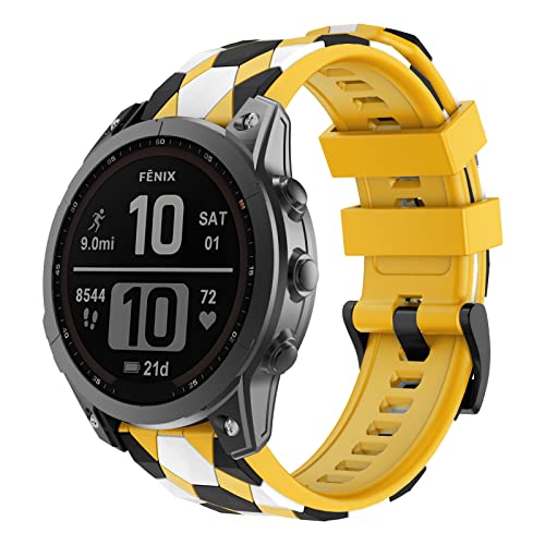 OVERSTEP Armband für Garmin Fenix 5X /Fenix 5X Plus/Fenix 6X/Fenix 6X Pro/Fenix 7X/Fenix 3 /Fenix 3 HR/Descent MK1/D2 Delta PX, 26mm Breite Silikon Estrazarmband Quick-Fit Uhrenarmband für Garmin von OVERSTEP