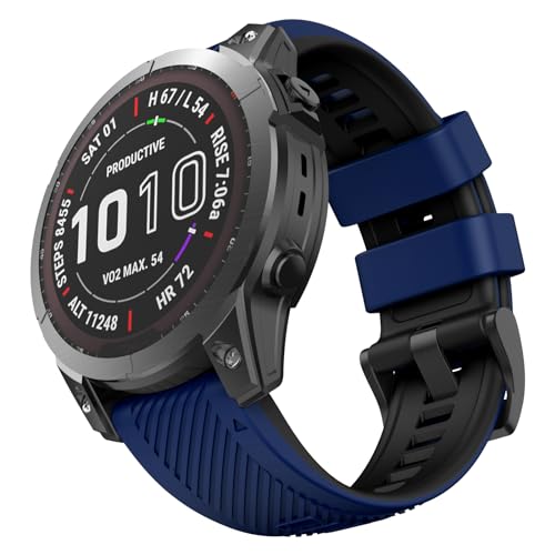 OVERSTEP Armband für Garmin Fenix 7/Fenix 6/Fenix 5 Armband, 22mm Silikonarmband Sportarmband für Garmin Epix Pro 47mm/Fenix 7 Pro/Fenix 6 Gps/Fenix 5 Plus/MARQ Aviator/Quatix 5 von OVERSTEP