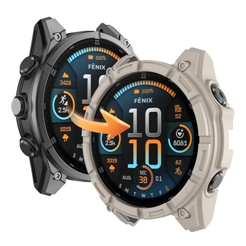 OVERSTEP Hülle kompatibel mit Garmin Fenix 8 47mm Solar, Weiche Anti Drop Ersatz Schutzhüllen Smart Watch Zubehör. von OVERSTEP