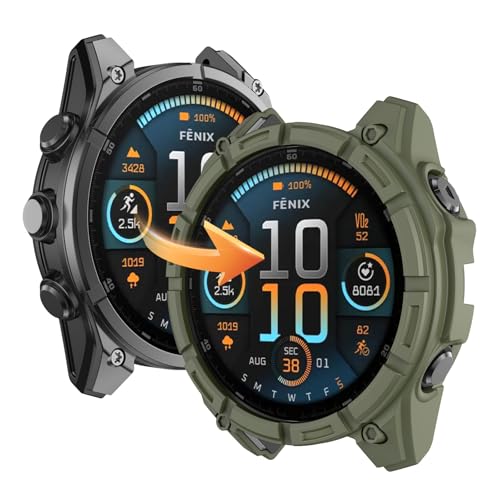 OVERSTEP Hülle kompatibel mit Garmin Fenix 8 47mm Solar, Weiche Anti Drop Ersatz Schutzhüllen Smart Watch Zubehör. von OVERSTEP