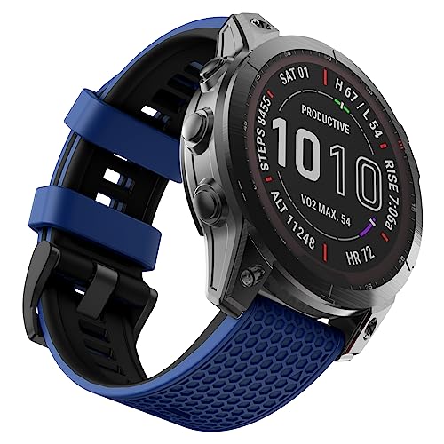 OVERSTEP Kompatibel für Garmin Fenix 5X Armband, 26mm breites weiches Silikon Ersatzarmband für Garmin Fenix 5X/Fenix 5X Plus/Fenix 6X/Fenix 6X Pro/Fenix 7X/Fenix 3/HR/Descent MK1 von OVERSTEP