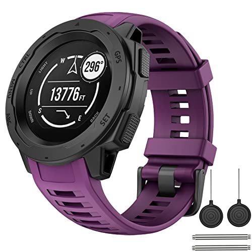 OVERSTEP kompatibel mit Garmin Instinct Band, weiches Silikon-Ersatzarmband kompatibel mit Garmin Instinct/Solar/Tactical/Instinct 2 von OVERSTEP