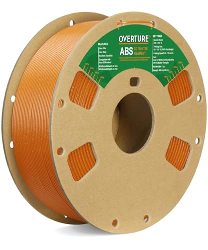 OVERTURE 1.75mm ABS Filament, Spule 1kg (2.2lbs), Maßgenauigkeit +/- 0.03 mm, für Drucker 3D (Diamantorange) von OVERTURE