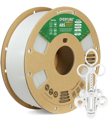 OVERTURE Filament ABS 1.75mm, 1kg Spule (2.2lbs), Maßgenauigkeit +/- 0.03 mm, für 3D-Drucker(Weiß) von OVERTURE