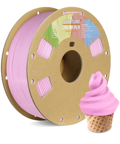 OVERTURE Creme PLA Filament, Pappspule, Premium PLA 1kg (2.2lbs), Maßgenauigkeit 99% Wahrscheinlichkeit +/- 0.03mm, Fit die meisten FDM Drucker (Creme Pink) von OVERTURE