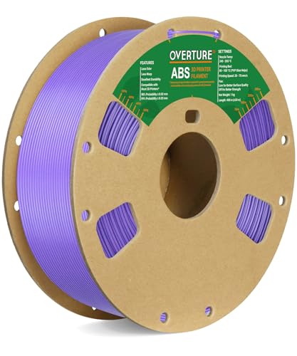 OVERTURE Filament ABS 1.75mm, 1kg Spule (2.2lbs), Maßgenauigkeit +/- 0.03 mm, für 3D Drucker (Lila) von OVERTURE