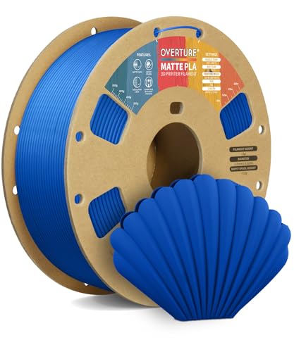 OVERTURE Matte PLA Filament 1,75 mm, 1 kg (2,2 lbs) Spule, Maßgenauigkeit +/- 0,02 mm (Blau) von OVERTURE