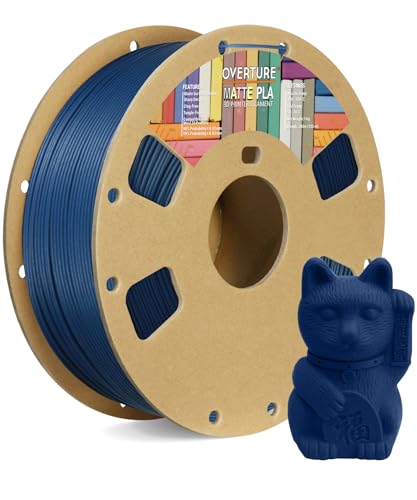 OVERTURE Matte PLA Filament 1,75 mm, undurchsichtige Pla-Rolle 1 kg Spule (2,2 lbs), dimensionale Präzision +/- 0,03 mm für 3D-Drucker (Marineblau) von OVERTURE