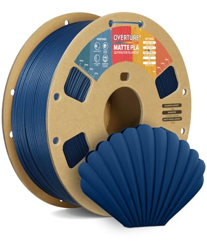 OVERTURE Matte PLA Filament 1,75 mm, undurchsichtige Pla-Rolle 1 kg Spule (2,2 lbs), dimensionale Präzision +/- 0,03 mm für 3D-Drucker (Marineblau) von OVERTURE