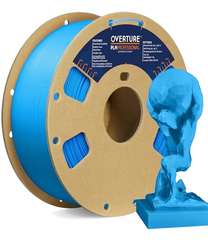 OVERTURE PLA Plus (PLA+) PLA-Filament 1,75 mm, professionelle PLA-Festigkeit, 1 kg Filament (2,2 lbs), Maßgenauigkeit 99% Wahrscheinlichkeit +/- 0,03 mm, für 3D-Drucker (Digital Blue) von OVERTURE