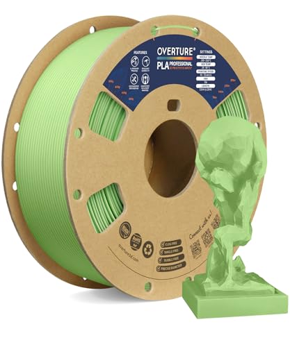 OVERTURE PLA Plus (PLA+) PLA-Filament 1,75 mm, professionelle PLA-Festigkeit, 1kg Filament (2,2 lbs), Maßgenauigkeit +/- 0,02 mm, für 3D-Drucker (Hellgrün) von OVERTURE