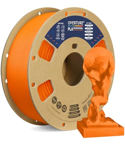 OVERTURE PLA Plus (PLA+) PLA-Filament 1,75 mm, professionelle PLA-Festigkeit, 1kg Filament (2,2 lbs), Maßgenauigkeit +/- 0,02 mm, für 3D-Drucker (Orange) von OVERTURE