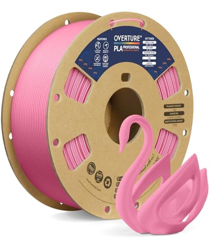 OVERTURE PLA Plus (PLA+) PLA-Filament 1,75 mm, professionelle PLA-Festigkeit, 1kg Filament (2,2 lbs), Maßgenauigkeit +/- 0,02 mm, für 3D-Drucker (Pink) von OVERTURE