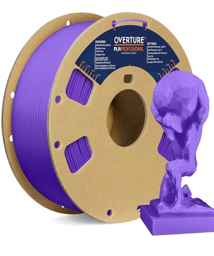 OVERTURE PLA Plus (PLA+) PLA-Filament 1,75 mm, professionelle PLA-Festigkeit, 1 kg Filament (2,2 lbs), Maßgenauigkeit 99% Wahrscheinlichkeit +/- 0,03 mm, für 3D-Drucker (Violett) von OVERTURE