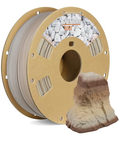 OVERTURE Rock PLA Filament 1.75mm Verbrauch, PLA Rolle 1kg Spule (2.2lbs), Maßgenauigkeit +/-0.05mm, für Drucker 3D (Fossil Rock) von OVERTURE