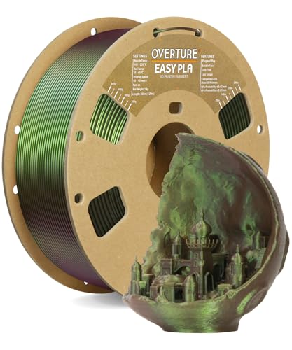 OVERTURE Shimmer EASY PLA Filament 1.75 mm, EASY PLA 3D Drucker Filament 1kg (2.2lb), Maßgenauigkeit +/- 0.03 mm, Kompatibel mit den meisten FDM Druckern (Shimmer Bronze)… von OVERTURE