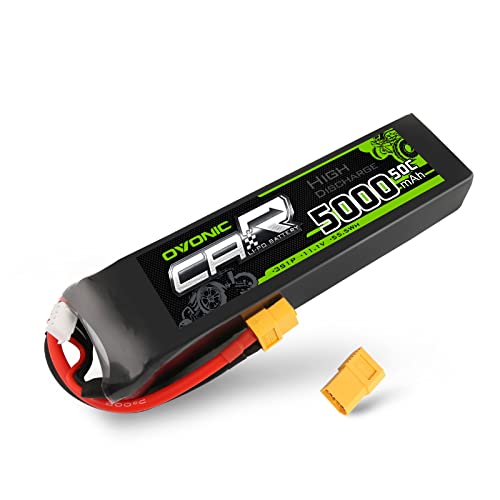 OVONIC 3S LiPo Batterie 50C 5000mAh 11.1V LiPo Akku mit XT60-Stecker für RC Auto Boat Truck Heli Flugzeug Quadcopter Hubschrauber Multi-Motor Hobby DIY Teile von OVONIC