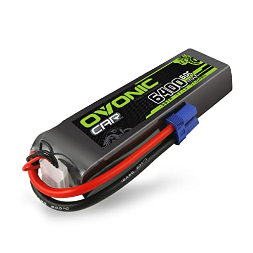 OVONIC 3S Lipo Akku 11.1V 6400mAh 50C mit EC5 Stecker Zellen für 1/8 und 1/10 RC Auto FPV UAV RC Boot Flugzeug Helikopter Multirotor von OVONIC