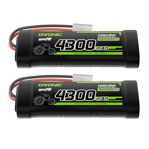 OVONIC 7,2 V RC NiMH Akku 4300mAh mit TMY-Anschluss für RC Auto Truck Truggy(2packs) von OVONIC