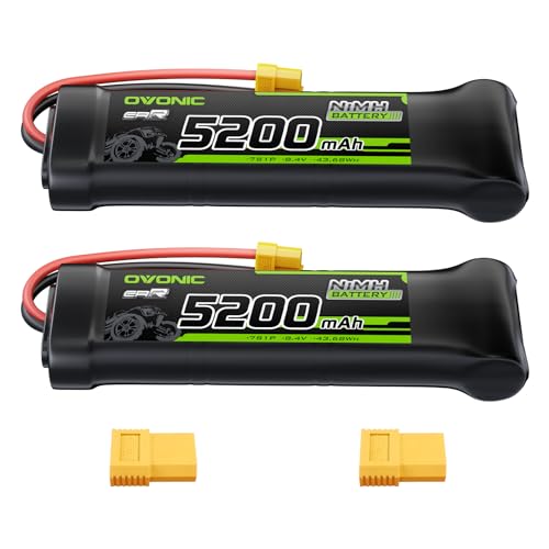 OVONIC 8,4 V NiMH RC Akku Flacher 5200mAh mit XT60- und TRA-Anschluss für RC Auto Truck Truggy(2packs OVONIC 8,4 V NiMH RC Akku Flacher 5200mAh mit XT60- und TRA-Anschluss für RC Auto Truck Truggy(2packs von OVONIC