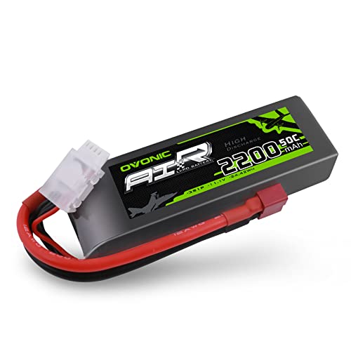 OVONIC RC Lipo Akku 3S 11.1V 2200mAh 50C Deans T Stecker LiPo Batterie Zellen für 1/8 und 1/10 RC Auto FPV UAV RC Boot Flugzeug Helikopter Multirotor (1 Stück) von OVONIC