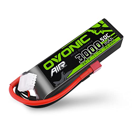 OVONIC RC Lipo Akku 3S 11.1V 3000mAh 50C Dean T Stecker LiPo Batterie Zellen für FPV UAV RC Flugzeug Auto Evader BX Quadcopter Hubschrauber LKW Boot (1 Stück) von OVONIC