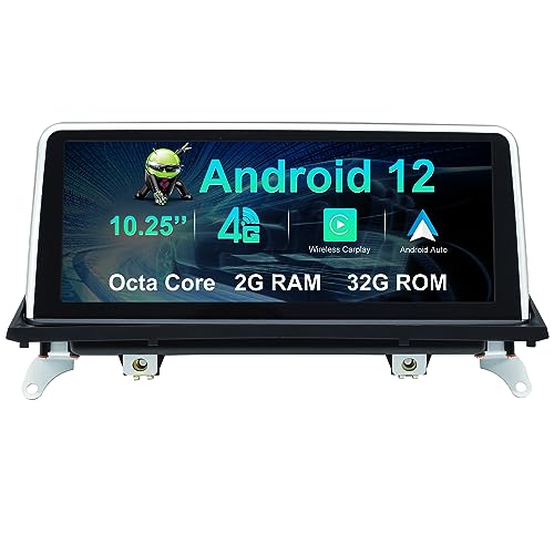 Android 12 Autoradio für BMW X5 X6 E70 E71 (2007-2010) CCC-System[2G RAM + 32G ROM] Drahtloses Carplay/Android Auto/GPS-Navigation/Bluetooth/SWC/4G/WIFI/Rückfahrkamera/idrive-System beibehalten von OVRICH