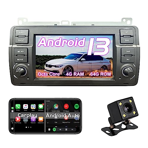 Android 13 Autoradio für BMW E46 Rover 75 MG ZT [Octa core 4G RAM + 64G ROM] mit Wireless Carplay/Android Auto/GPS Navigation/Bluetooth/FM AM RDS Radio/4G/WIFI/SWC von OVRICH