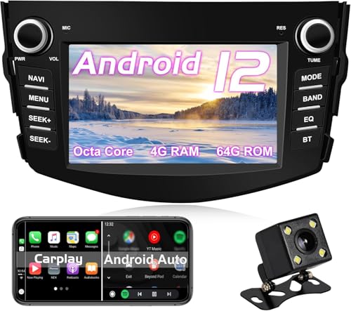 Android Autoradio Stereo für Toyota RAV4(2006~2012) Android 12 Head Unit Octa core 4G RAM+64G ROM mit Bluetooth/Carplay/GPS Navigation/4G Wifi/Radio/DAB/OBD/TPMS von OVRICH