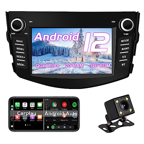 Android Autoradio Stereo für Toyota RAV4(2006~2012) Android 12 Quad Core 2G RAM 32G ROM Carplay/GPS Navigation/Bluetooth/WiFi/DAB/OBD/TPMS von OVRICH