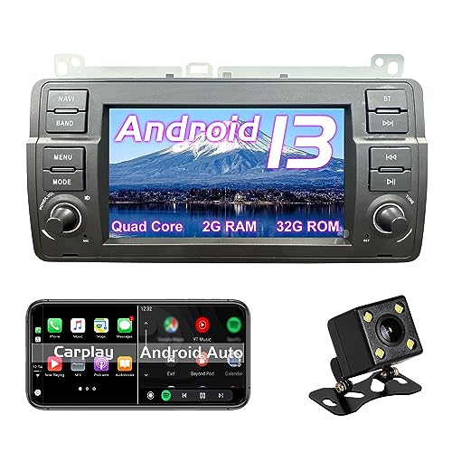 Android Autoradio für BMW E46 Rover 75 MG ZT [Android 13 Quadcore 2G RAM + 32G ROM] mit Carplay/Android Auto/GPS Navigation/Bluetooth/WiFi/FM RDS Radio/SWC/DAB/OBD/TPMS von OVRICH