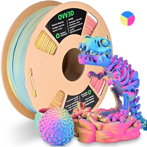 OVV3D PLA Filament 1.75mm, PLA Filament Matt Tricolor PLA Filament für 3D Drucker, Lila Gelb Blau OVV3D PLA Filament 1.75mm, PLA Filament Matt Tricolor PLA Filament für 3D Drucker, Lila Gelb Blau von OVVNYXE
