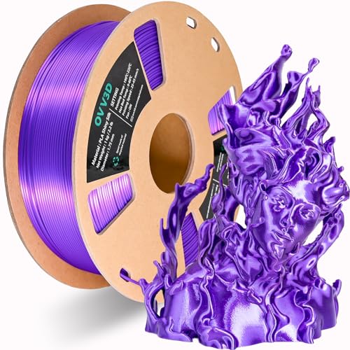 OVV3D Silk PLA Filament 1,75 mm, Upgrade Purple PLA Filament 3D Printer Filament, Silk Purple 3D Printing Filament, 3D Filament 1.75 +/- 0.02mm, Silk 1.75 PLA Filament for 3D Printer and 3D Pen, 1kg OVV3D Silk PLA Filament 1,75 mm, Upgrade Purple PLA Filament 3D Printer Filament, Silk Purple 3D Printing Filament, 3D Filament 1.75 +/- 0.02mm, Silk 1.75 PLA Filament for 3D Printer and 3D Pen, 1kg von OVVNYXE