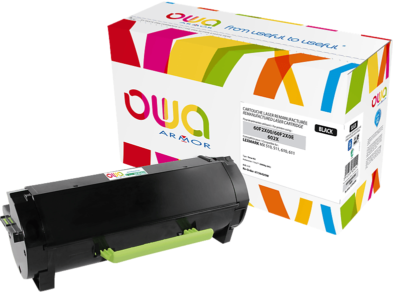 OWA K15642OW Toner Schwarz (LEXMARK 60F2X00, 602X, NO 0060F2X00, 60F2X0E) von OWA