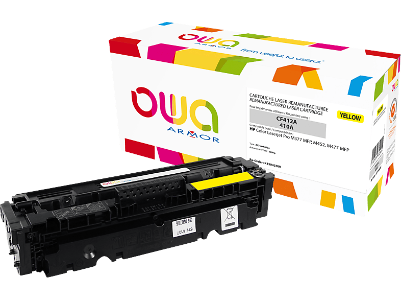 OWA K15945OW Toner Gelb (HP CF412A, 410A, CF 412 A, 410A Y, NO YELLOW) von OWA