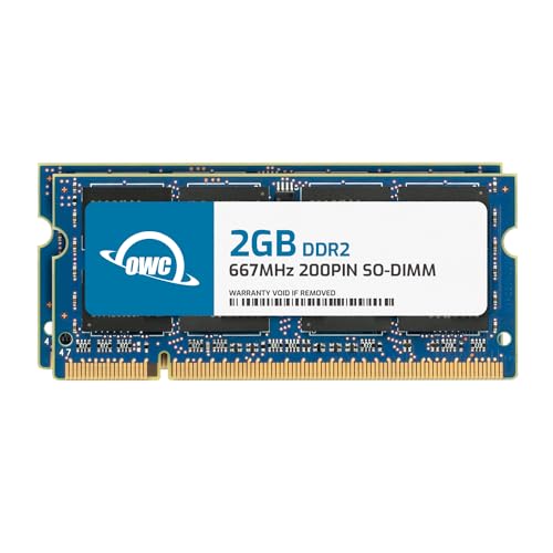 OWC 4GB (2X 2GB) PC5300 DDR2 667MHz SO-DIMMs Speicher kompatibel mit MacBook, MacBook Pro, iMac, Mac Mini Core 2 Duo Modelle (OWC5300DDR2S4GP) von OWC