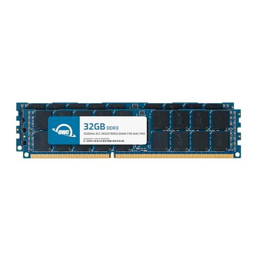 OWC - 64GB Memory Upgrade Kit - 2 x 32GB PC10600 DDR3 ECC-R 1333MHz DIMMs für Mac Pro Late 2013 Modelle von OWC