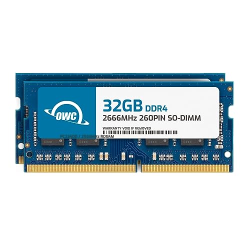 OWC - 64GB Memory Upgrade Kit - 2 x 32GB PC21300 DDR4 2666MHz SO-DIMMs für Mac Mini (2018 - aktuell), iMac (2017-2020), und kompatible PCs von OWC