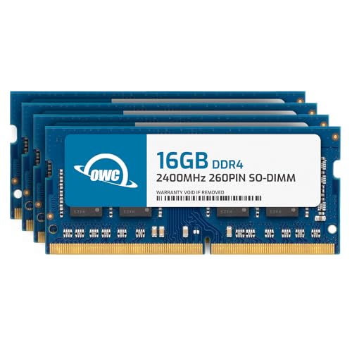 OWC - 64GB Memory Upgrade Kit - 4 x 16GB PC19200 DDR4 2400MHz SO-DIMMs für 27" iMac (Mid 2017), und kompatible PCs von OWC