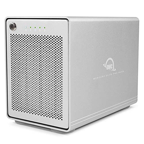 OWC Mercury Elite Pro Quad (16,0 TB) - Externes Speichergehäuse mit Vier Einschüben mit SoftRAID XT, RAID 0/1/4/5/1+0, 4 TB HDD, 7.200 RPM von OWC