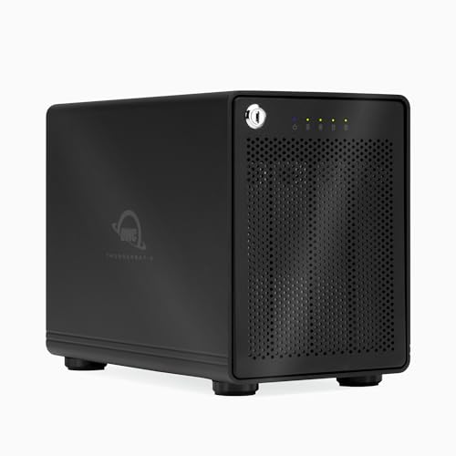 OWC ThunderBay 4 (0 TB) RAID-fähiges externes Speichergehäuse mit 4 Einschüben und 2 x TB3-Anschlüssen, mit Softraid für OWC, RAID 0/1/4/5/1+0 von OWC