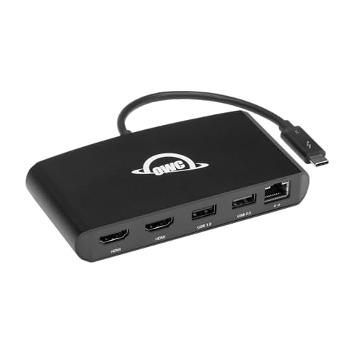 OWC - Thunderbolt 3 Mini Dock - 5 Port Thunderbolt 3 min-Dock 2 x HDMI, Features 2 x HDMI 4K60, USB 3, USB 2, 1GBe Network von OWC