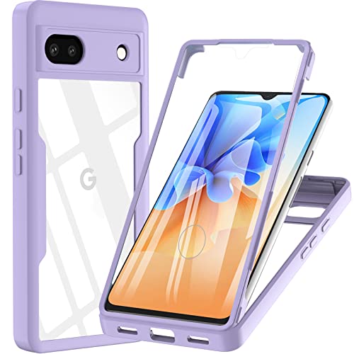 Für Google Pixel 6a Hülle, Handyhülle Google Pixel 6a, 360 Grad Rundumschutz Stoßfest Schutzhülle Dünn Slim Bumper Case Mit PET Eingebautem Displayschutz Outdoor Cover Hülle für Google Pixel 6a, Lila von OWKEY