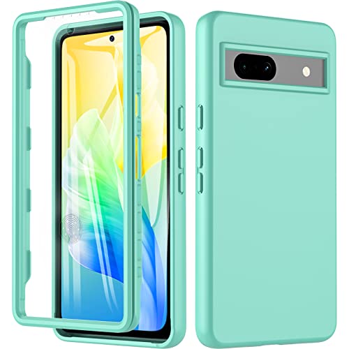 Für Google Pixel 7a Hülle, Pixel 7a Hülle, 360 Grad Rundumschutz Stoßfest Silikon Roubst Bumper Case Mit PET Integriertem Displayschutz Outdoor Handyhülle Cover Schutzhülle für Google Pixel 7a,Grün von OWKEY