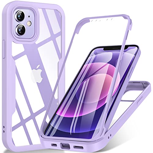 Für iPhone 12 Hülle, iPhone 12 Pro Hülle, 360 Grad Rundumschutz Stoßfest Handyhülle iPhone 12| iPhone 12 Pro, Liquid Silikon Bumper Case Mit Eingebautem Displayschutz Outdoor Cover Schutzhülle, Lila Für iPhone 12 Hülle, iPhone 12 Pro Hülle, 360 Grad Rundumschutz Stoßfest Handyhülle iPhone 12| iPhone 12 Pro, Liquid Silikon Bumper Case Mit Eingebautem Displayschutz Outdoor Cover Schutzhülle, Lila von OWKEY