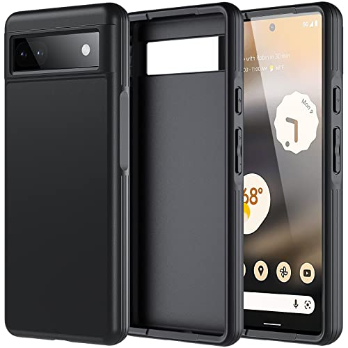 OWKEY Google Pixel 6A Hülle, Pixel 6A 5G Hülle Schockabsorption und Ultra dünnes Handyhülle Soft TPU Schutzhülle Case Cover Design für Google Pixel 6A (Schwarz) von OWKEY