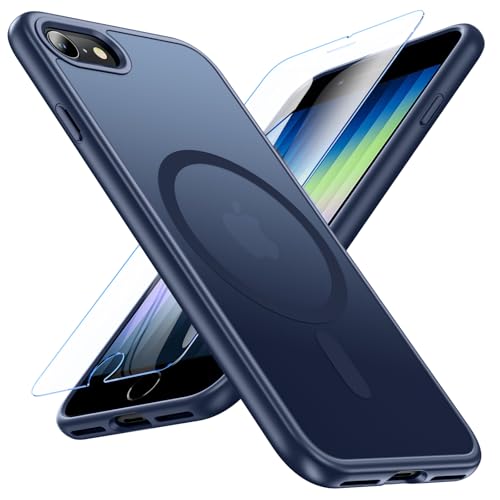 OWKEY Magnetische Schutzhülle für iPhone SE 2022/2020/3rd/2rd, iPhone 8/7, kompatibel mit MagSafe SE Handyhülle mit Displayschutzfolie, stoßfest, matt, durchscheinend, harte Rückseite, schlanke OWKEY Magnetische Schutzhülle für iPhone SE 2022/2020/3rd/2rd, iPhone 8/7, kompatibel mit MagSafe SE Handyhülle mit Displayschutzfolie, stoßfest, matt, durchscheinend, harte Rückseite, schlanke von OWKEY